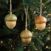 Hängende Ornamente für den Weihnachtsbaum aus Holz Eichel Haselnuss Bunte Weihnachtsbaumdekorationen Weihnachtsanänger Weihnachten Navidad Geschenk