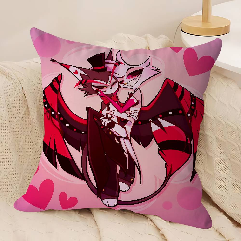 

Anime H-Hazbin H-Hotel Cushion Cover Car Throw Pillow Case For Sofa Car Christmas Gift 40x40cm 45x45cm 12x12Inch