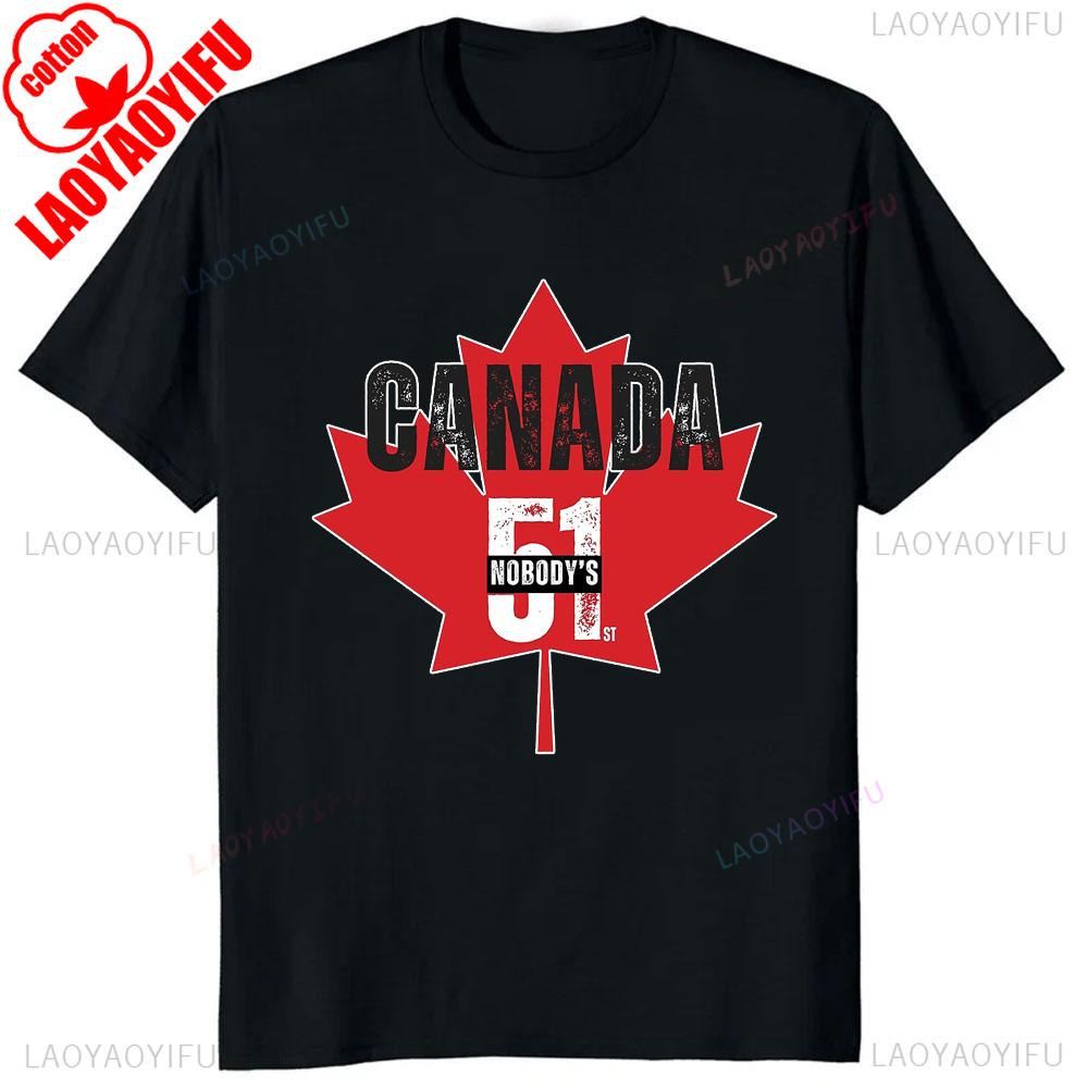 Vintage Maple Leaf Graphic Canada Nobody 51 Tshirt Casual Fashion Streetwear Man T Shirt Cotton Breathe Comfot Summer Tees