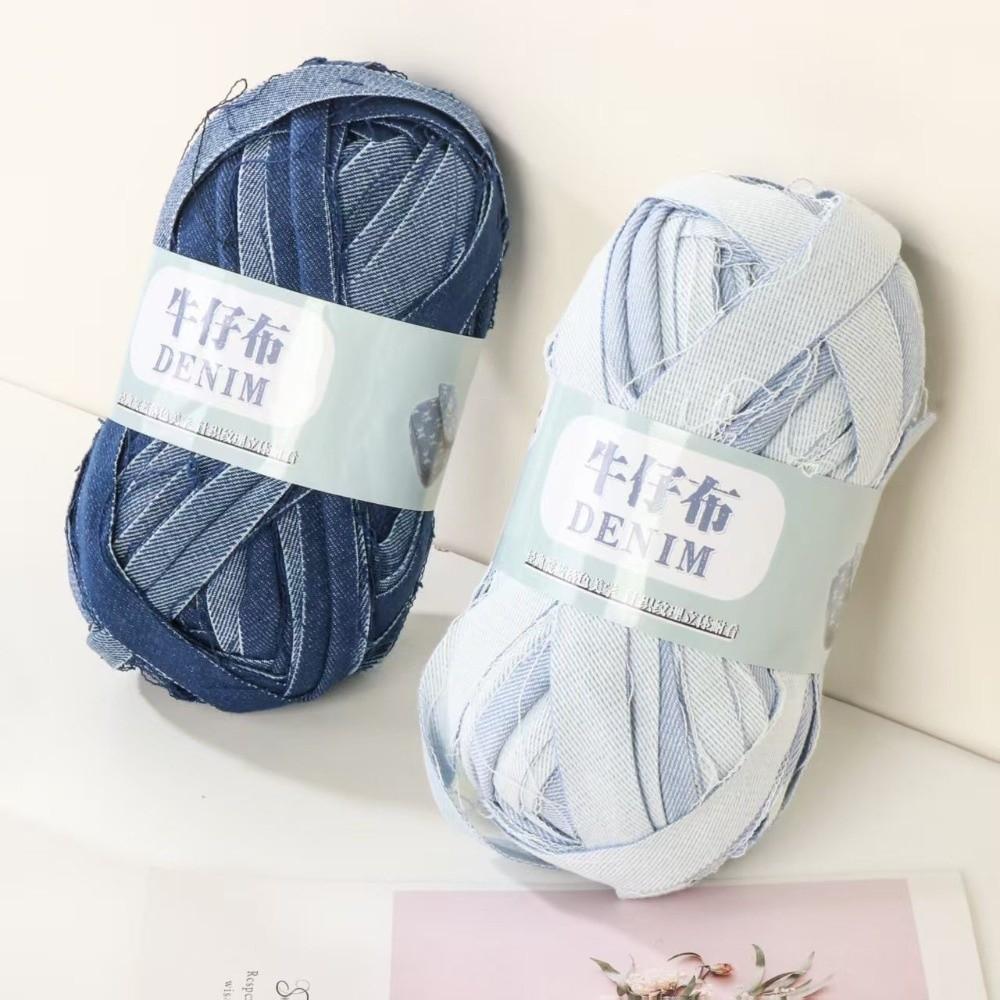 Durable 200g/Roll Denim Yarn Blue Color Durable Material Crochet Thread Soft Texture Washed Finish Weaving Cord For Handbags