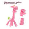 3PCS Baby Teething Toys, Giraffe Shape, Food Grade Silicone, BPA Free, Pink Teether for Infants