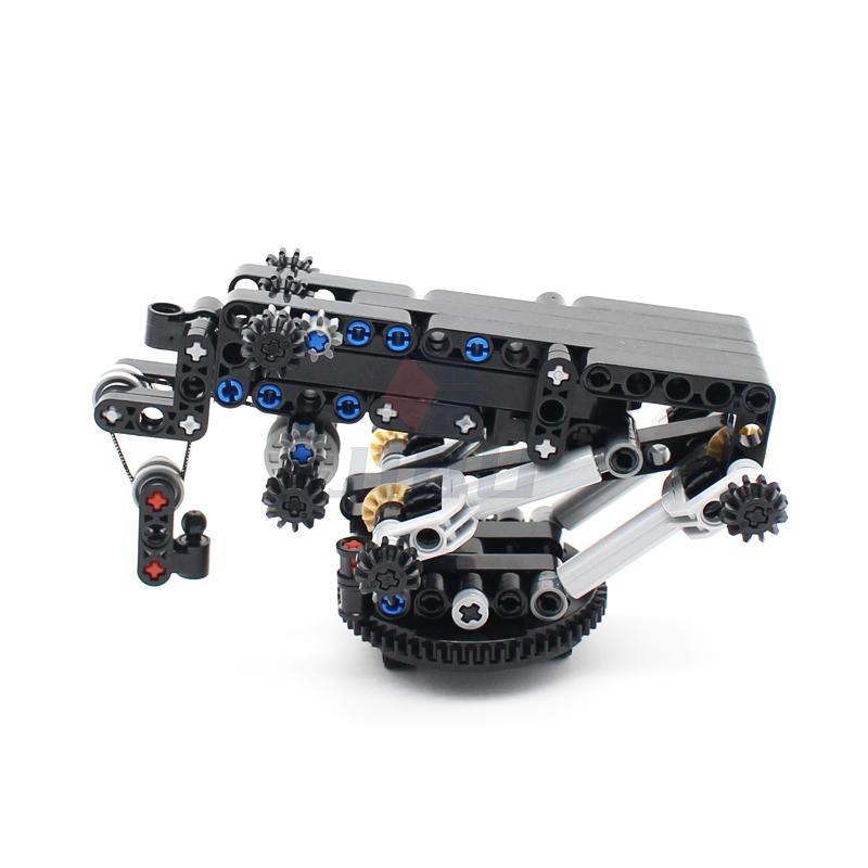 Gru girevole per rimorchio Abbinata con Attuatore Lineare Tecnico Blocchi da Costruzione Camion Auto Compatibili Giocattoli Mattoncini High-Tech MOC