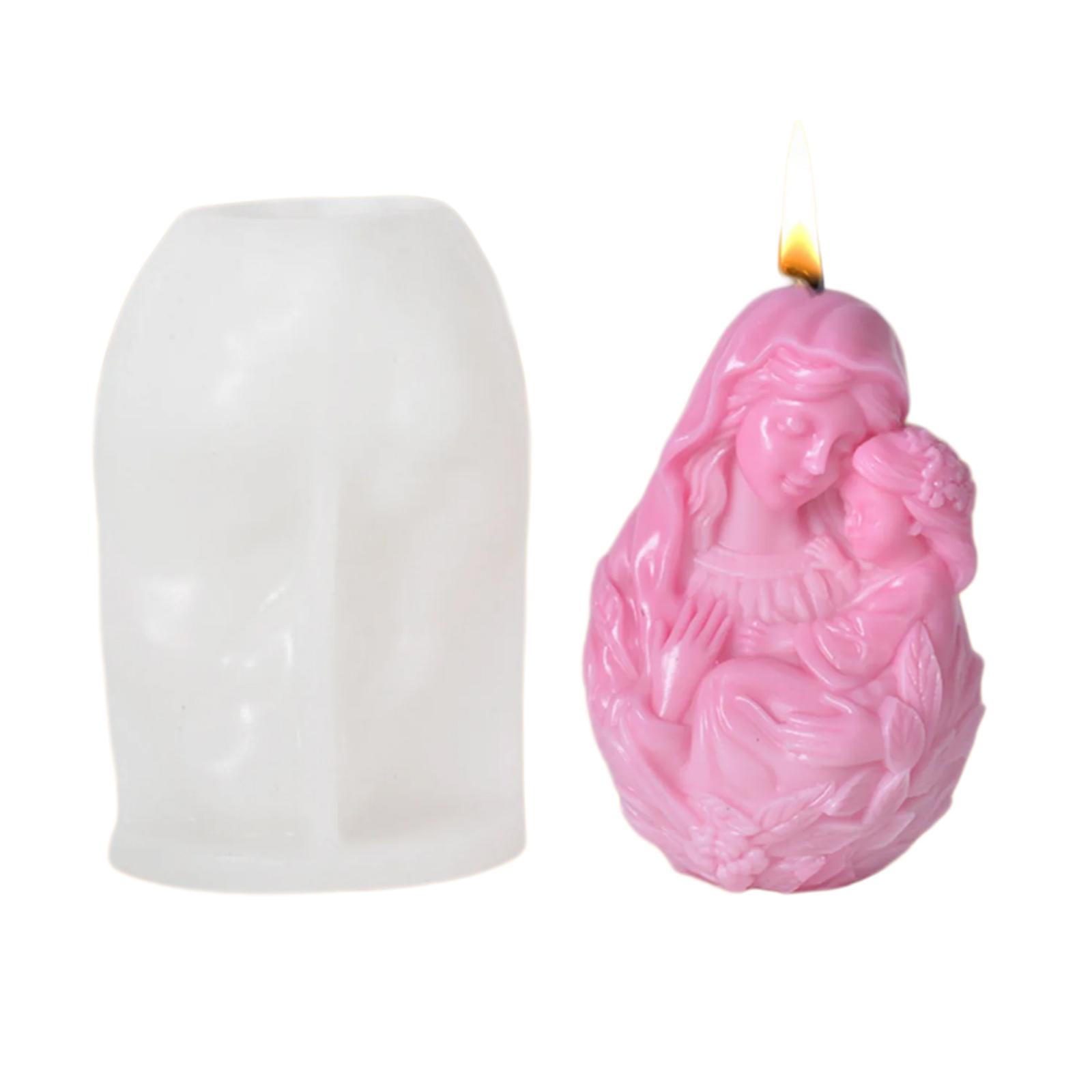 

Силиконовая форма для свечей, инструмент для изготовления украшений с рисунком «Мать и дитя», легко извлекаемая форма, подходит для поделок и домашнего декора E