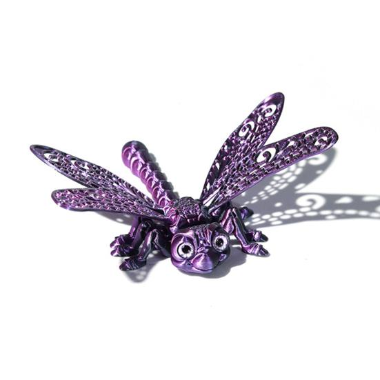 Creative Car Pendant Accessory 3D Printed Articulated Dragonfly Model, Flexible Realistic Animal Fidget Toys, Eco-friendly Plastic Figure
