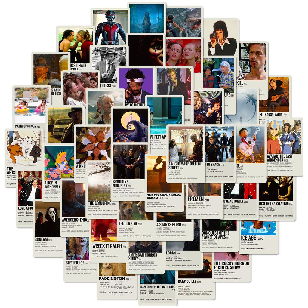 50 American Movie Posters Classic Scene Freeze Frame Decorative Sticker Water Sticker Hand Account