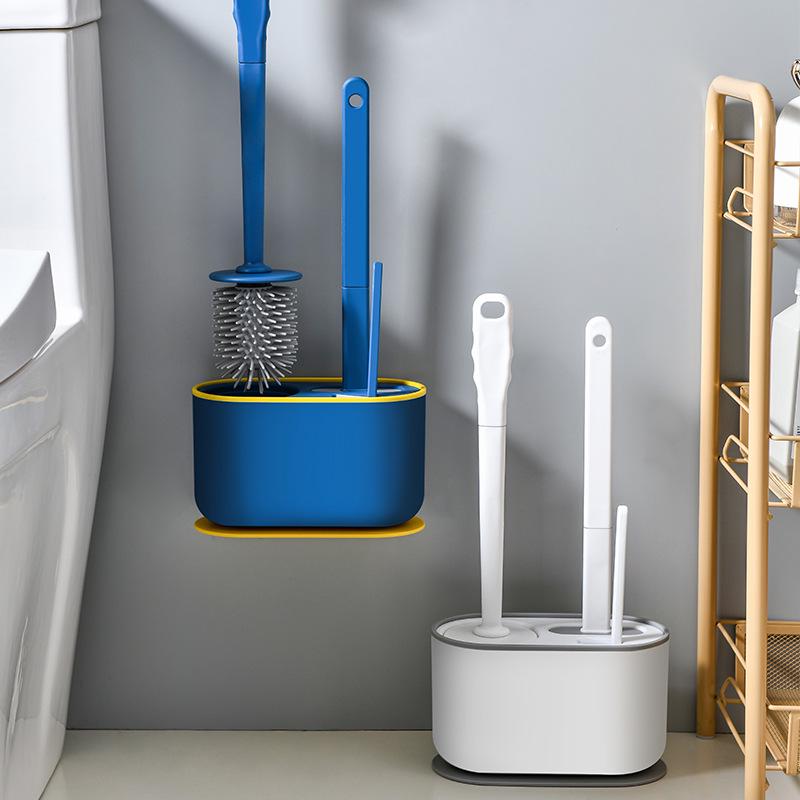 Wall-Mounted No Dead Angle Toilet Brush with Long Handle - Complete Bathroom Cleaning Set