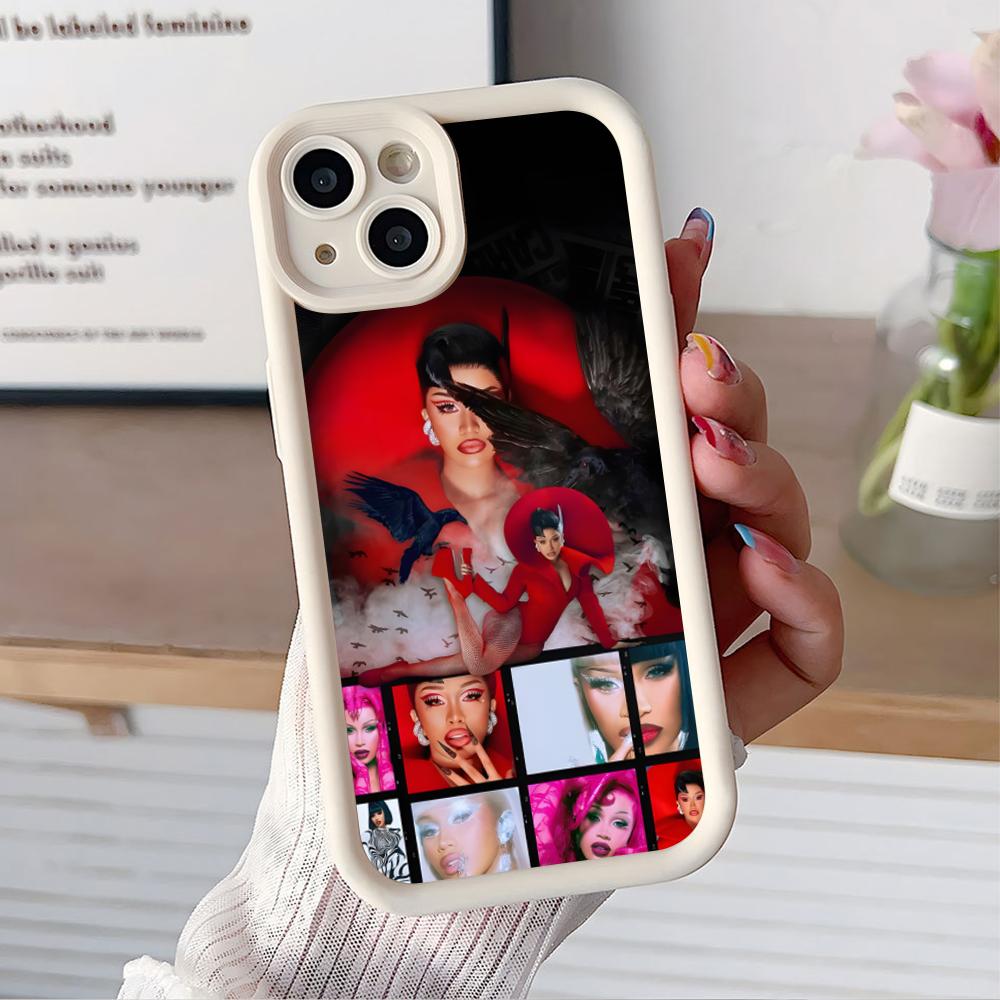 Cardi B Thicken TPU Mobile Phone Case for iPhone 17 16 15 14 13 12 11 Air Pro Max Plus Colorful Cover