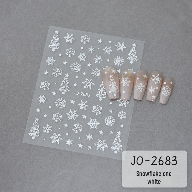 Winter-Schneeflocken-Nagelaufkleber: Festliche weiße Hohlmuster für saisonale Nagelkunst