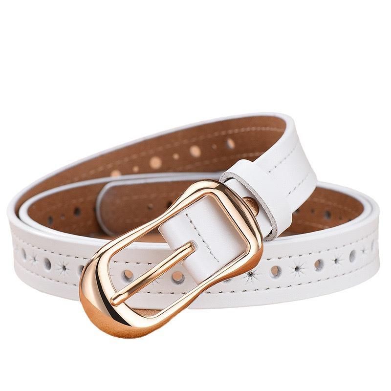 1Pc Women's Genuine Leather Casual Pin Buckle Belt - Versatile Korean Cowhide Waist Seal