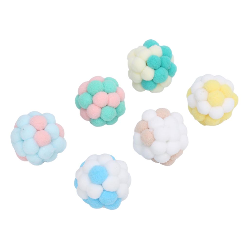 Cat Bell Ball Plush Ball Toys Interactive Playing and Soft Chewing Training Ball for Cat