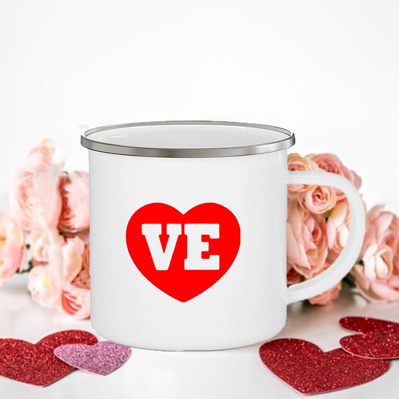 Frau/Herr Richtig Druck Paar Tassen Kreative Kaffeetasse Getränk Dessert Frühstück Milchbecher Emailletassen Henkel Trinkgeschirr Valentinstagsgeschenk