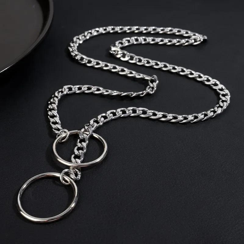 Stainless Steel Heart Necklace Summer Women Girls Retro Punk Silver Color Necklace Elegant Versatile Necklace Fashion Accessory