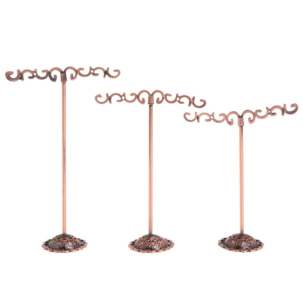 1 Set Shelf Display Rack Stand Holder Earrings Ear Stud Metal Organizer Storage Vintage Exquisite