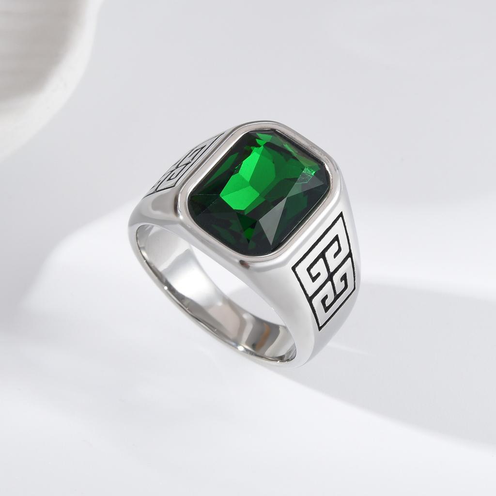 A3485 Men's High Quality 316LStainless Steel Onyx Watchband Rings Classic  Trend Jewelry Product