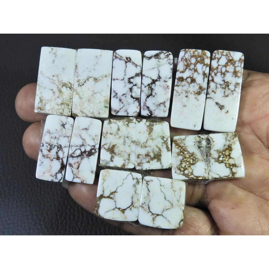 248Cts. Natural Wild horse Jasper Octagon Cabochon Loose Gemstone 7Pair Lot C-1463