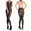 Women Sexy Pantyhose Oil Shiny Halter Neck Strap Bodysuit High Fork Seamless Tight Pantyhose Ultra-Thin Backless Body Stockings