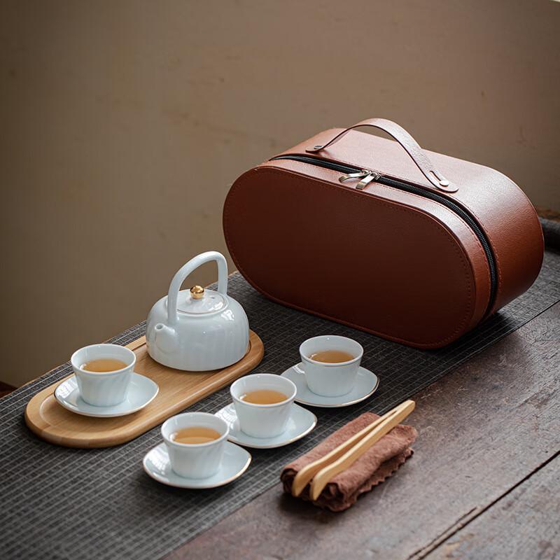 Changqi Pure White Porcelain Travel Tea Set