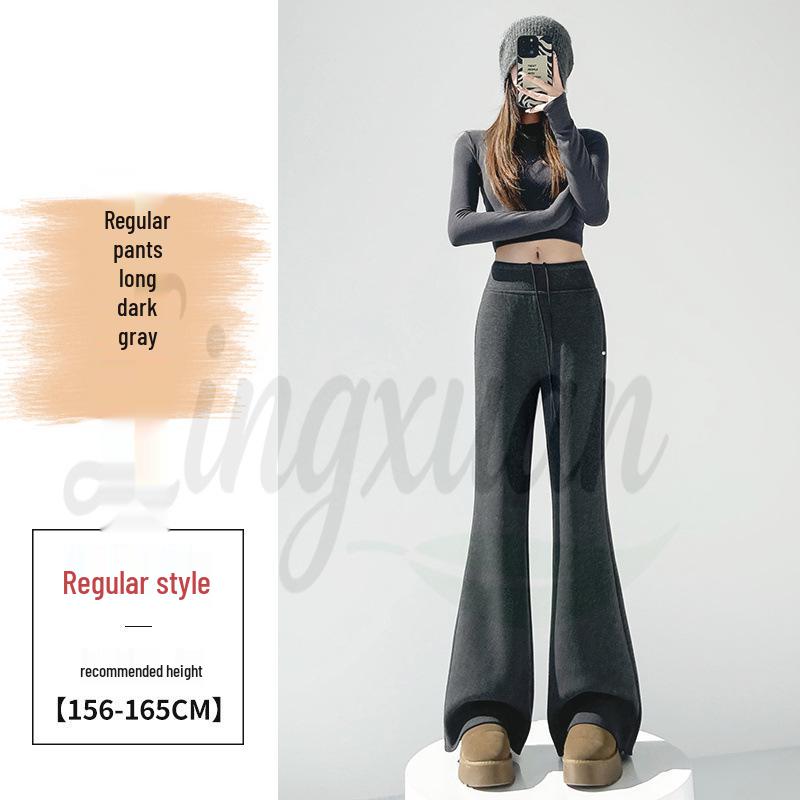 

2026 Autumn/Winter High-Waisted Wide-Leg Off-White Acetate Wool Micro-Flare Pants with Velvet Lining S