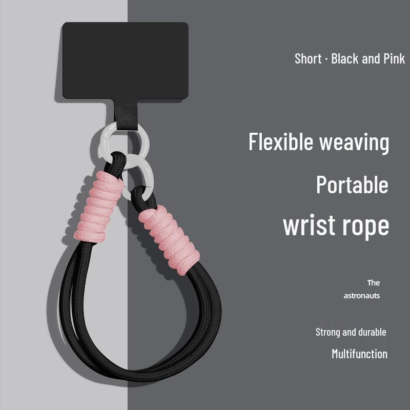 Popular Color-Block Phone Lanyard: Multifunctional Anti-Loss Case, Earphone Cover, Toy Bag, Woven Wrist Strap