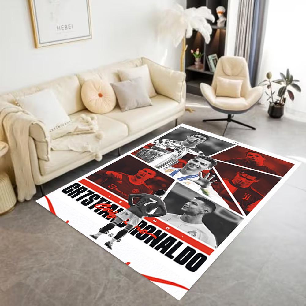 Ronaldo Cr7 Football Legend Floor Mat Design for Study Room Game Room Foyer Kitchen Antislip Carpet Decorate Offices Best for Christmas