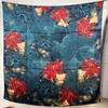 Elegant Chinese Style! Silk Silk Scarf Women'S Winter Flower Group Splendid Mulberry Silk Scarf Versatile Shawl Dual-Purpose