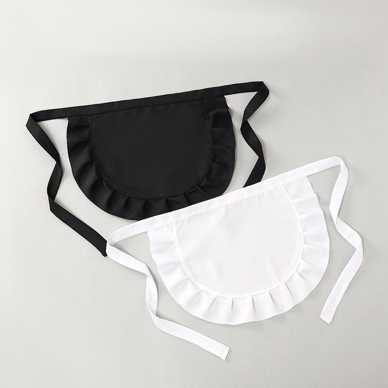 1Pcs Waitress Maid Cosplay Waist Apron Half Apron Costume Cooking Aprons For Kitchen