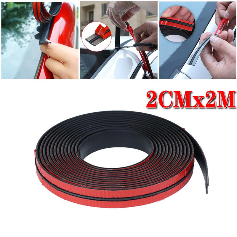 2CMx2M Car Windshield Roof Seal Noise Insulation Rubber Strip Sticker Accessory