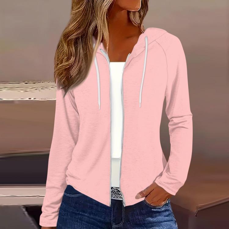 Women Hooded Sweatshirt Casual Long Sleeve Zip Up Coat Fashion Outerwear