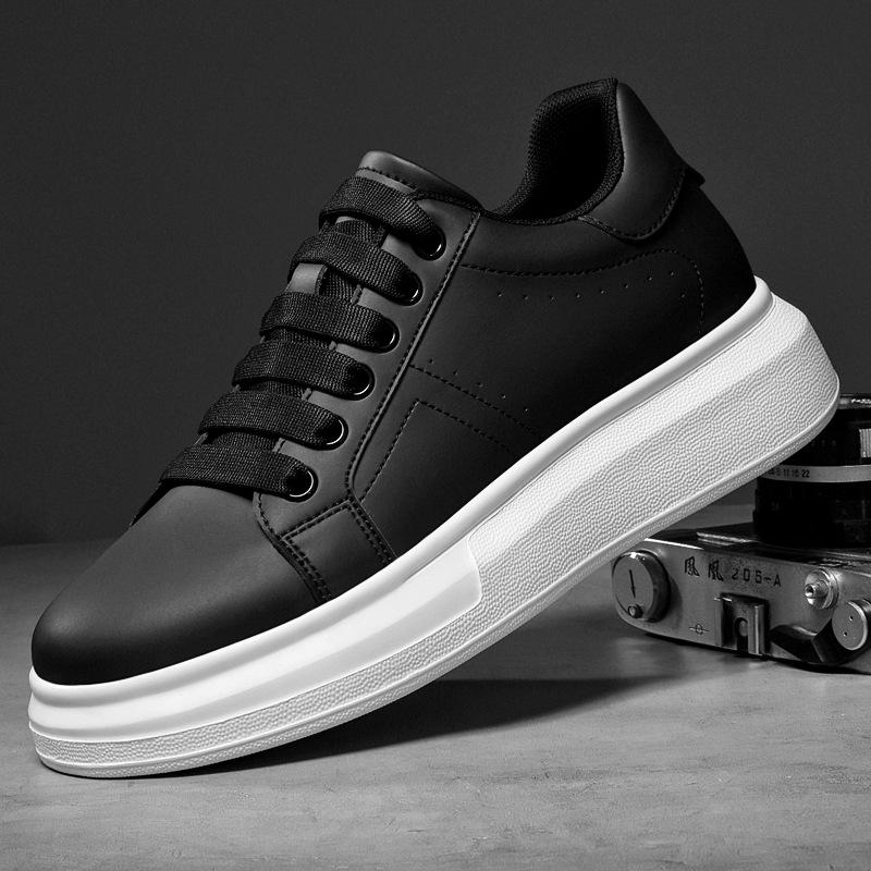 Tênis Esportivos Brancos com Cadarço para Homens, Aumento de Altura Invisível, Sapatos Elevatórios, Tamanho Maior 6cm 8cm 10cm, Elevação Invisível