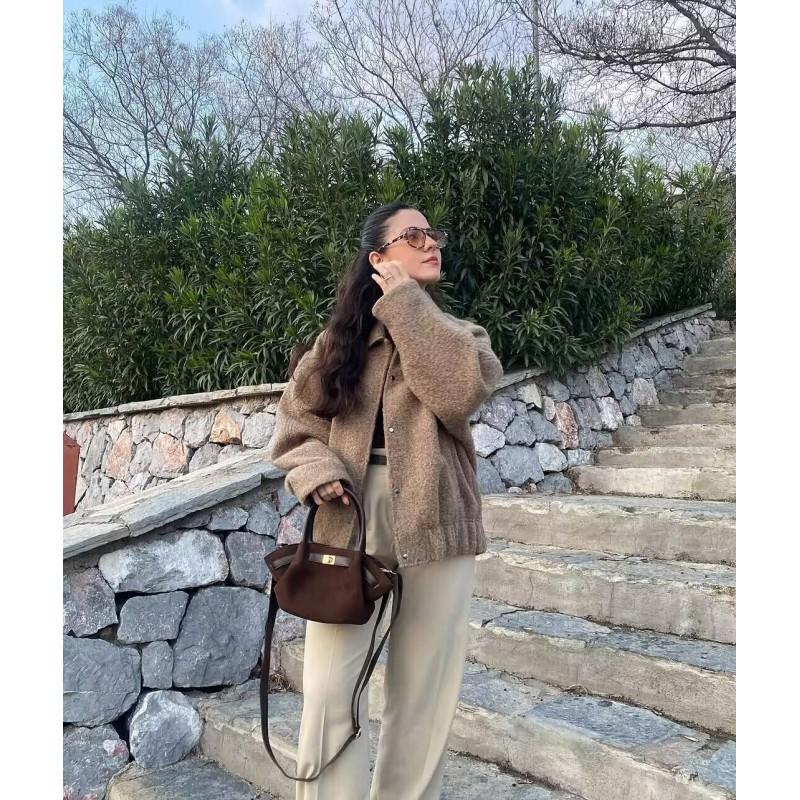 Womens Fleece Jacket Solid Color Lapel Long Sleeve Casual Cotton Coat Fall 2025