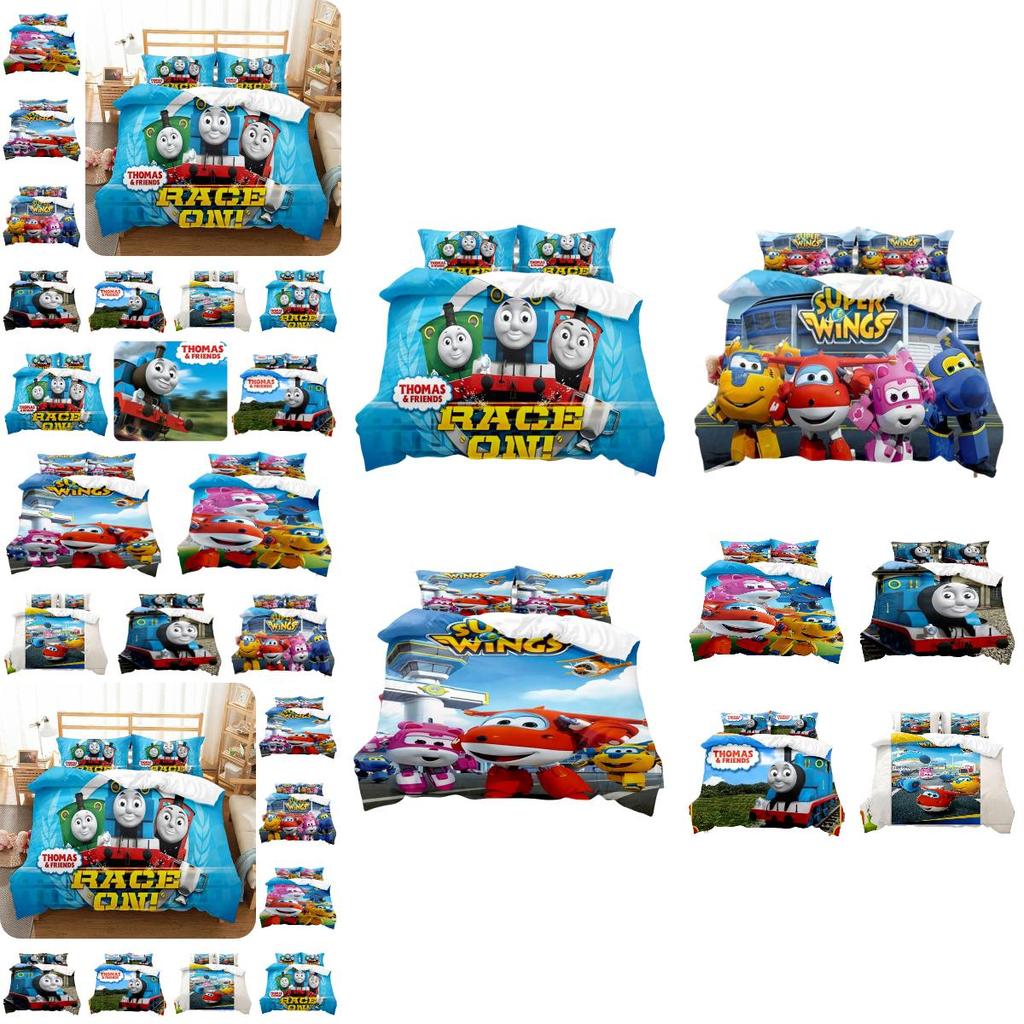 High-quality Thomas Cartoon Digital Print Bedding Set Flower Pattern Suitable For 1.8m Bed