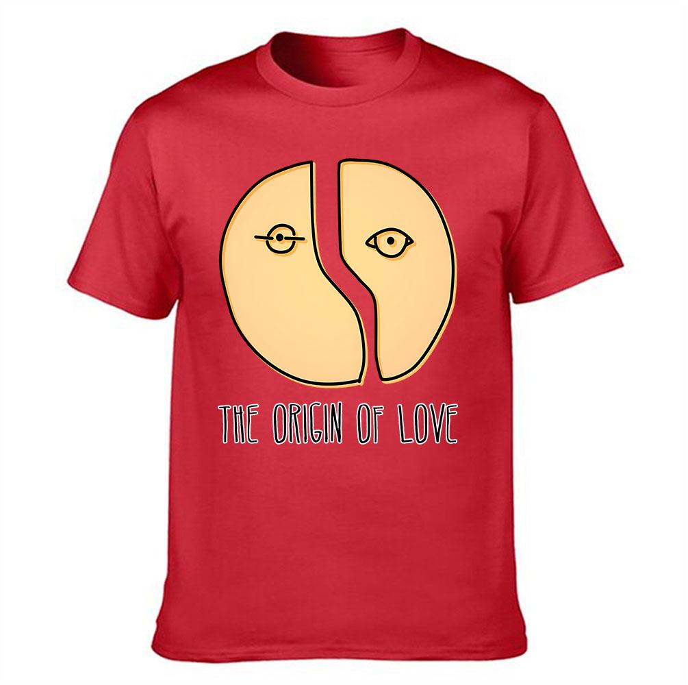 Unisexs Cotton Tshirt The Origin Of Love Graphic Print Casual Short Sleeve Tee For Daily Wear