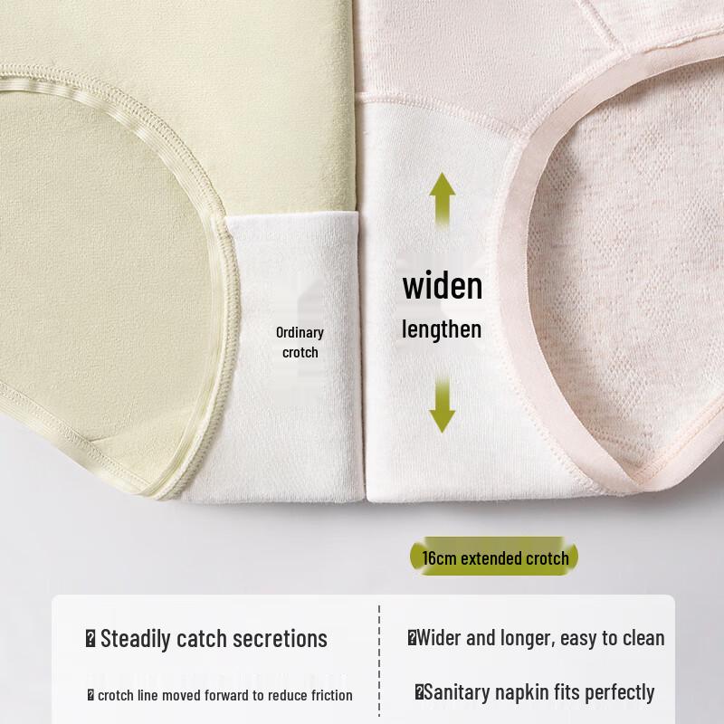 Cosmo Lady Women's 7A Antibacterial Seamless Mid-High Waist Pure Cotton Briefs