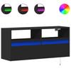 Wall Mounted TV Cabinet with LED Lighting Black 100 X 31 X 45 Cm
