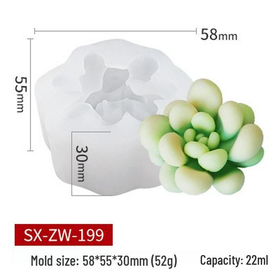 Mi Song Succulent Candle & Soap Silicone Mold for DIY Aromatherapy & Epoxy Crafts