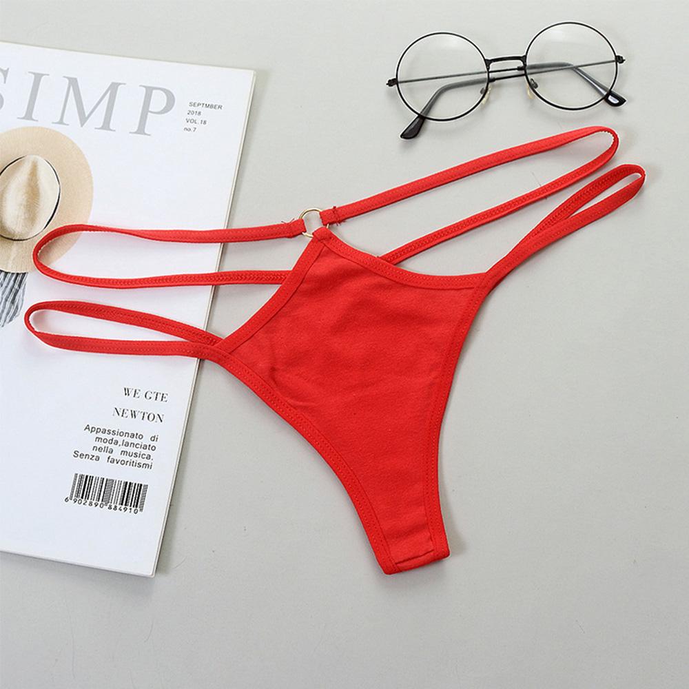 Female Hollow Women Low Rise Cotton G-String Sexy Thong Strap Panties Sexy Lingerie