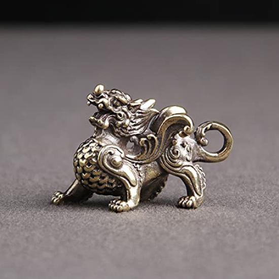 Mini Copper Kirin Feng Shui Dragon Interior Entryway Lucky Feng Shui Business Money Wealth Luck Figurine, Item, Figurine, Decoration, Charm, Charm,