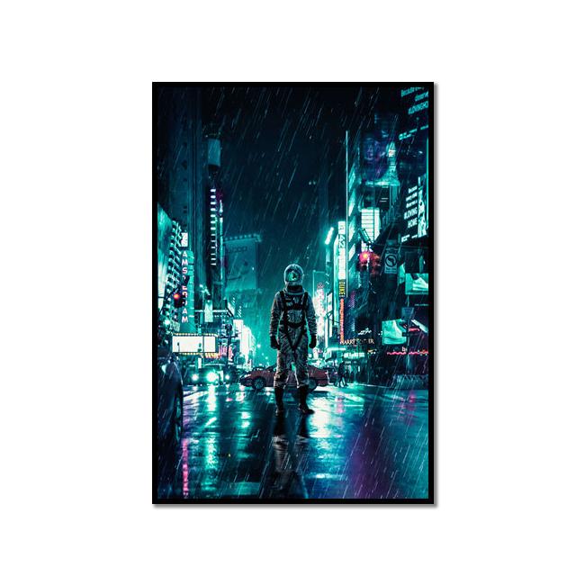 Astronaut Galaxies Wall Art Poster Moon Earth Cyberpunk Sci Fi Mural Modern Home Decor Canvas Picture Print Living Room Decorate