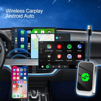 Adaptateur CarPlay sans fil 2 en 1 Android Auto Smart 2024 Bluetooth 5.0 Wi-Fi pour iPhone et téléphone Android pour Volvo Benz MG Kia Chery VW