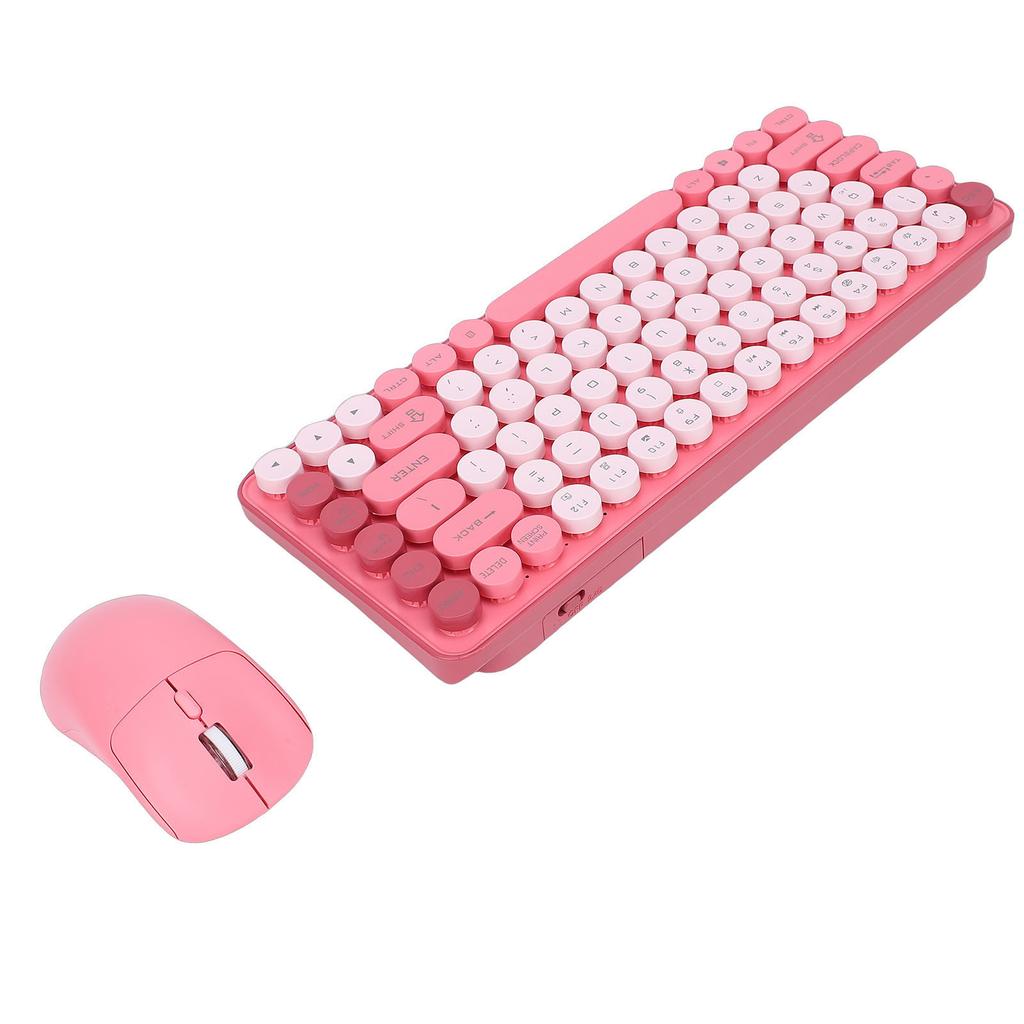 Wireless Bluetooth Keyboard and Mouse Combo 2.4G Dual Mode 85 Key Round Keycaps Keyboard Support for Windows