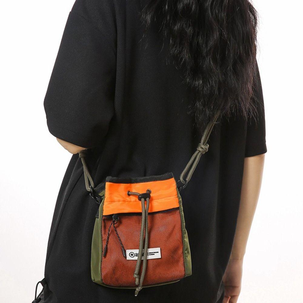 

Pleated Men Messenger Bag Square Mini HandBag Fashion Drawstring Crossbody Bag Kids жовтий