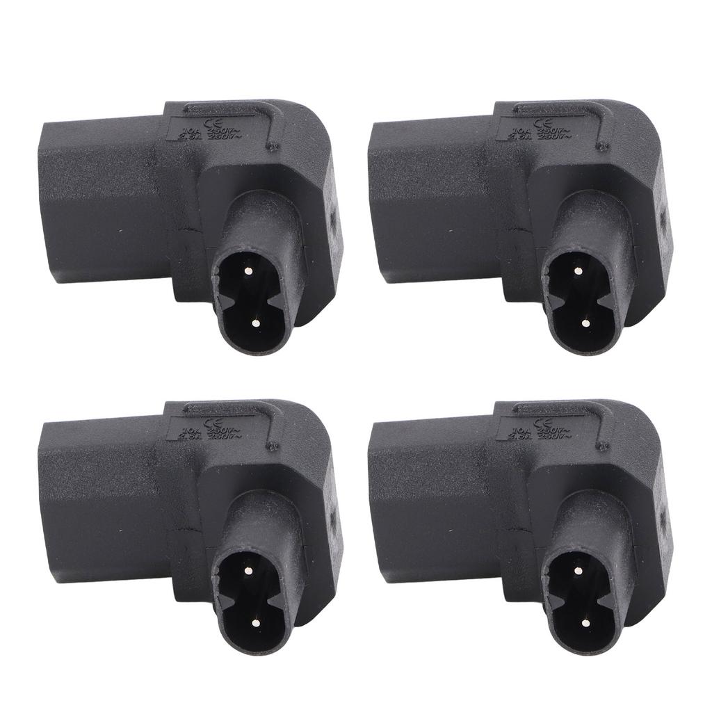 IEC320 C8 to C13 Power Adapter Male to Female 90 Degree Power Socket Adapter for Printer Scanner 4pcs 250V