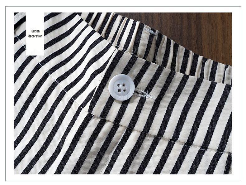 Women's American Striped High-Waist Wide-Leg Summer Trousers