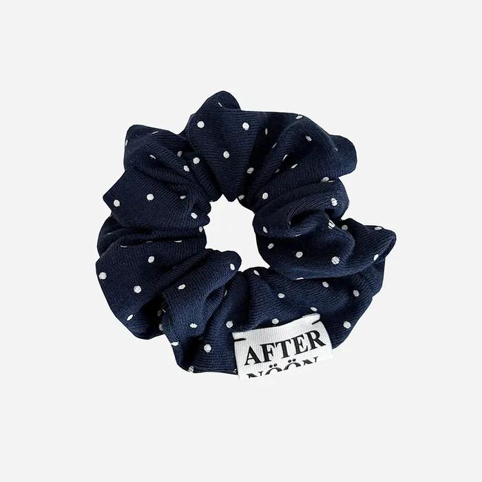 Chouchou à pois (Bleu marin)