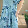 DIMANAF New 2026 Women Plus Size Spring Summer Casual Long Dress Floral Print Cotton Loose Oversize Maxi Beach Sundress