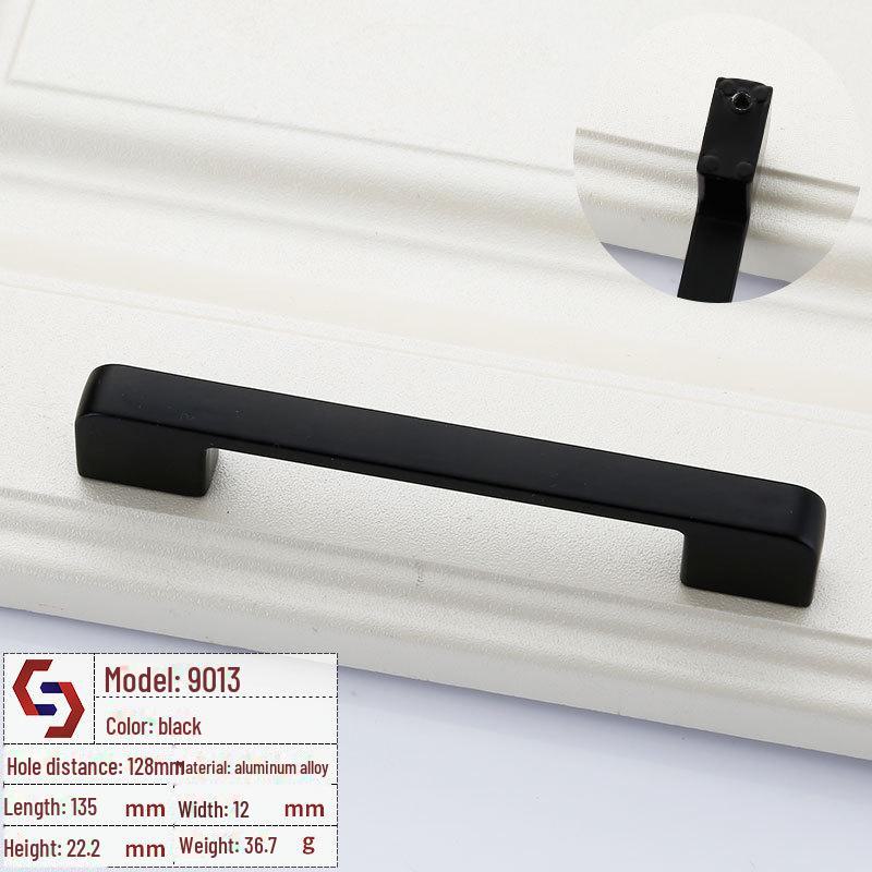 Solid Single Hole Black Cabinet Handle for Drawers and Wardrobes