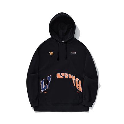 Li Ning Reignite Series Hettegenser med Bokstaver Komfortabel Pustende Allsidig Sportsgenser Unisex genser Svart AWDU349-4