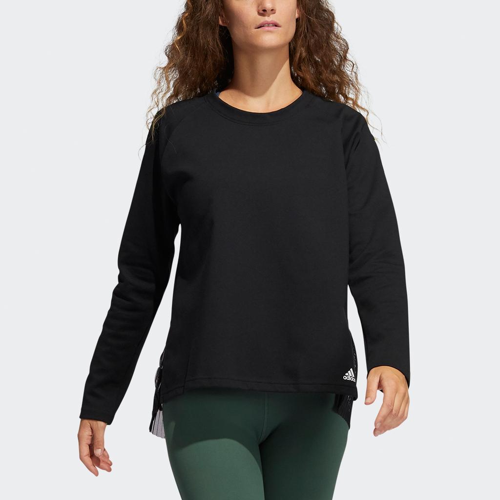 (WMNS) adidas Dance Layering Splicing Yoga Exercise Round Neck Black Hoodie Women's GP4688