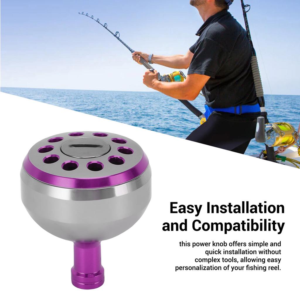 Fishing Reel Power Knob 38mm Aluminum Alloy Fishing Reel Replacement Handle Grip Fit for S A D Baitcasting Reel Modification Purple