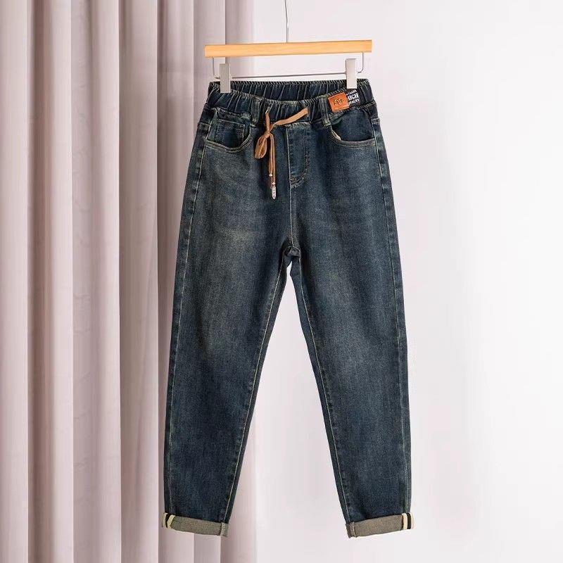 

Fashionable Plus Size Velvet-Lined Tapered Harem Jeans for Women - New Season XL (Recommended 120-135 Jin)